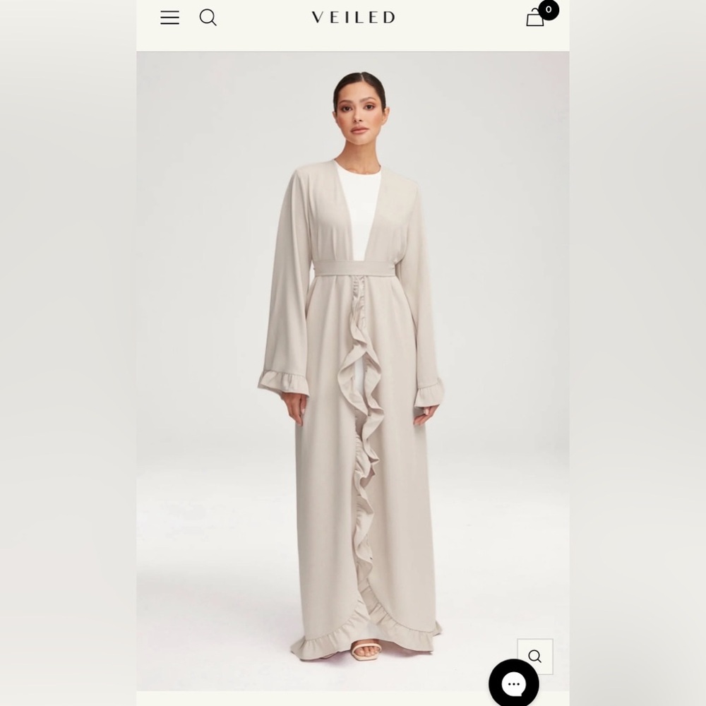 Veiled Collection-  Mariam Ruffle Open Abaya